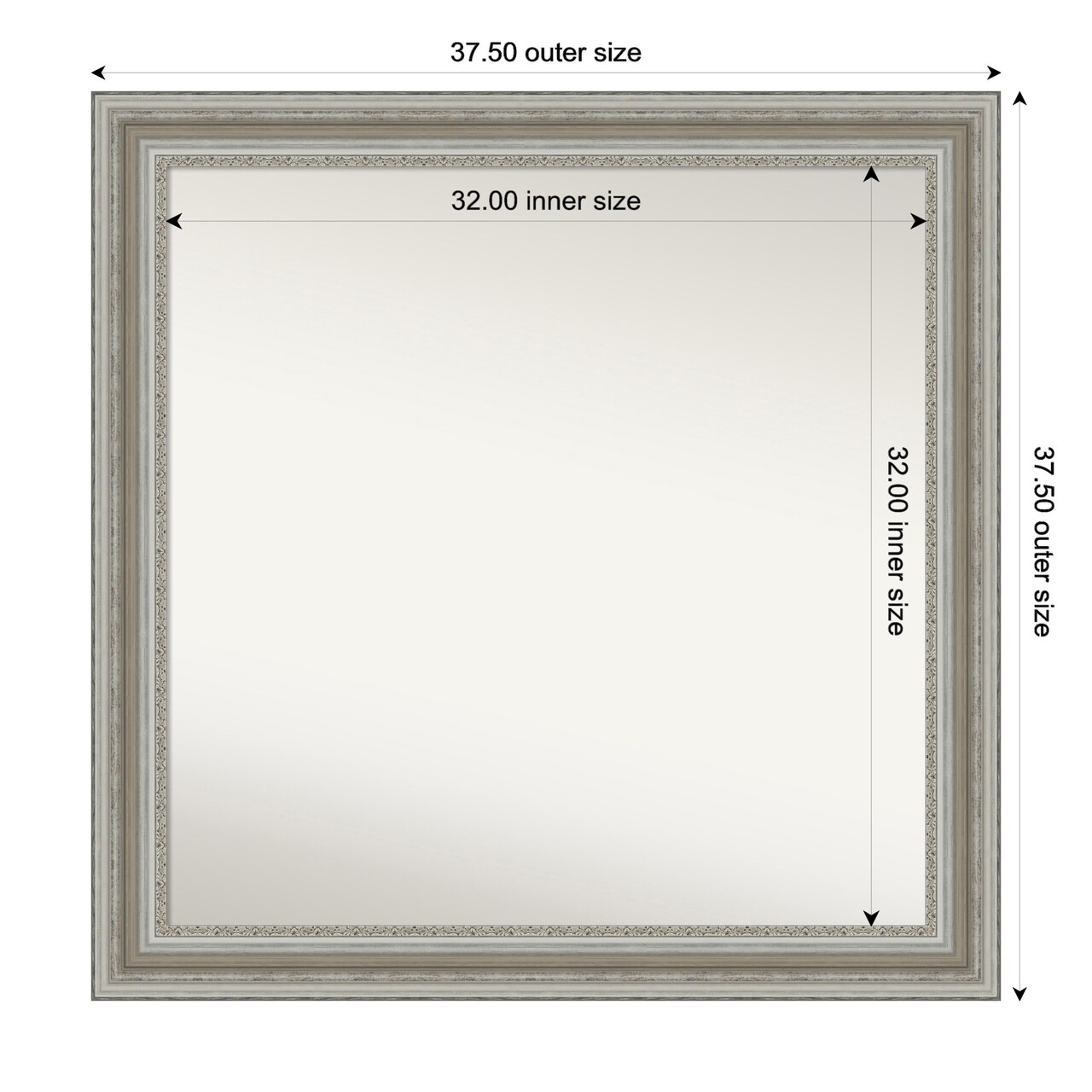 Parlor Silver Non-Beveled Custom Framed Bathroom Vanity Wall Mirror